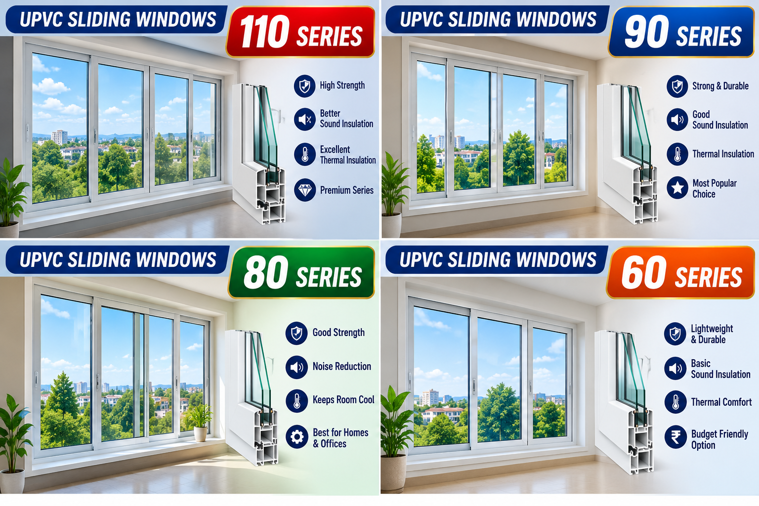 UPVC Sliding Windows